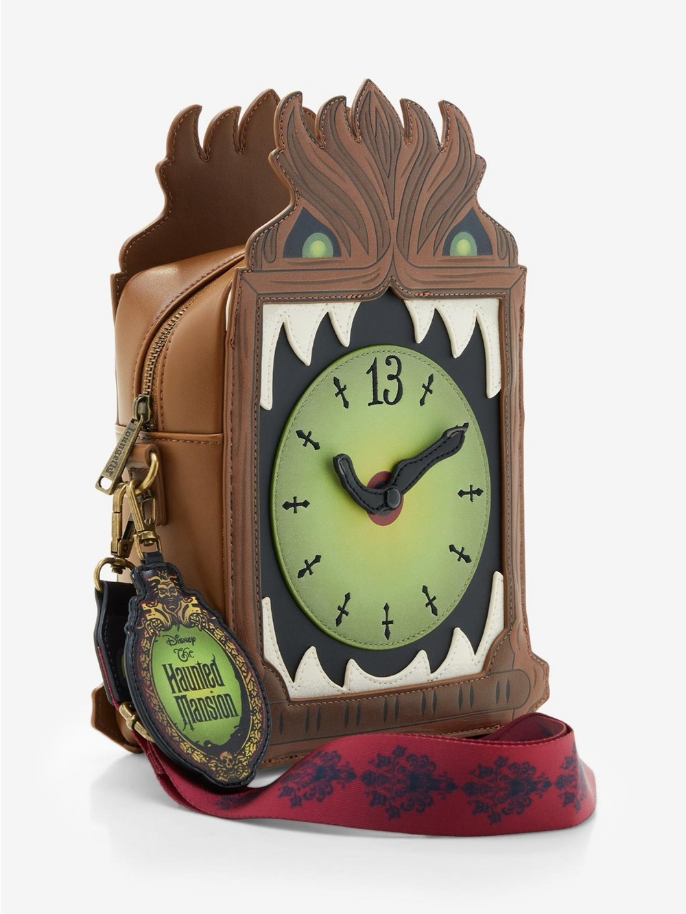 Loungefly Disney Haunted Mansion Clock Crossbody Bag, Glow-in-the-Dark - Picture 4 of 13